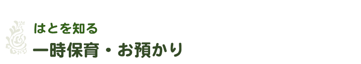 はとを知る-一時保育・お預かり